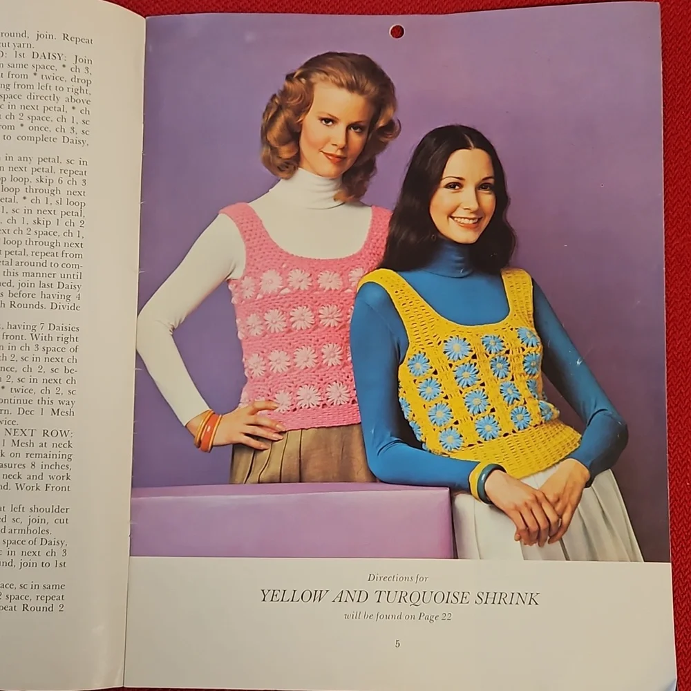 2 vintage crochet pattern instruction booklets 60s 70s granny squares shrink